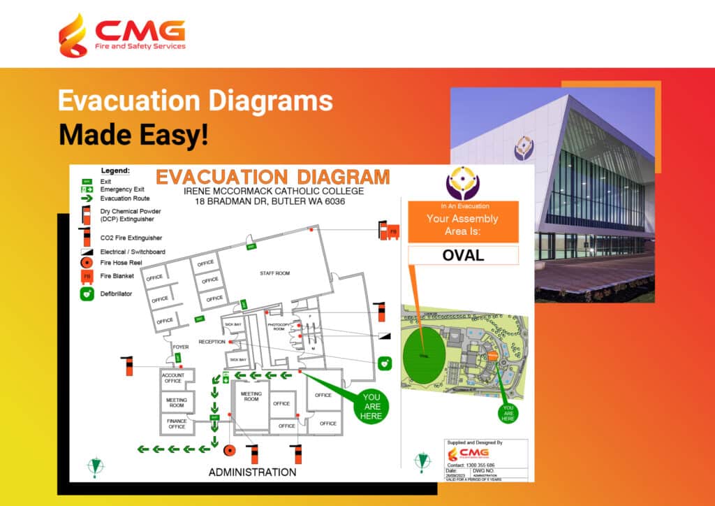 We provide emergency evacuation diagrams